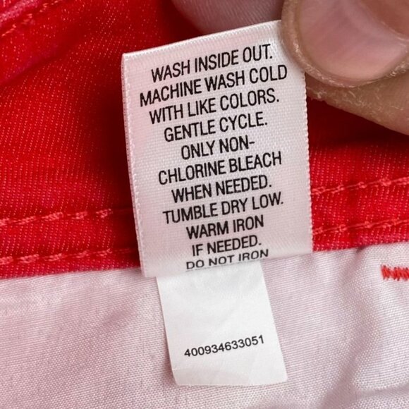 Elle Women Pants Plus Size 16W Straight Leg Flat Front Casual Preppy Red Classic - Picture 9 of 13